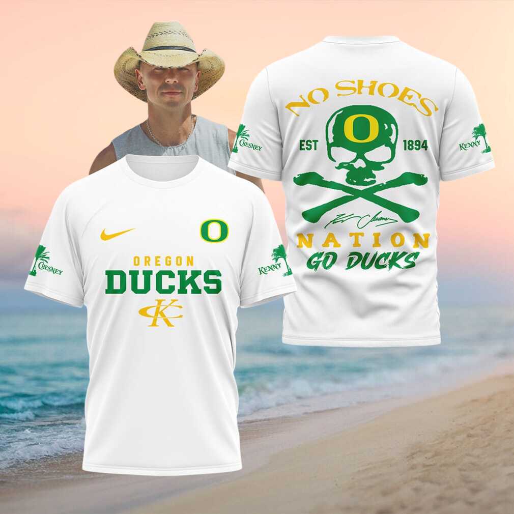 Oregon Ducks No Shoes Nation Skull Shirt Kenny Chesney College Football Shirt - Limotees LLC