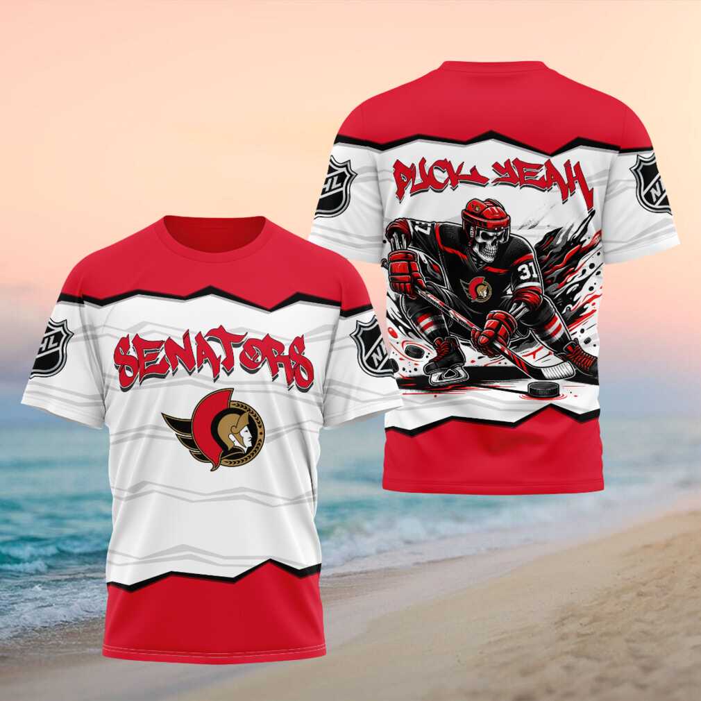 Ottawa Senators Hockey Skull Puck Yeah Shirt