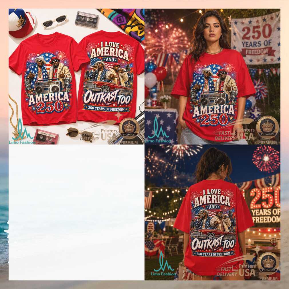 Outkast 250 Years Of Freedom I Love America Retro Hip Hop Shirt - Limotees LLC