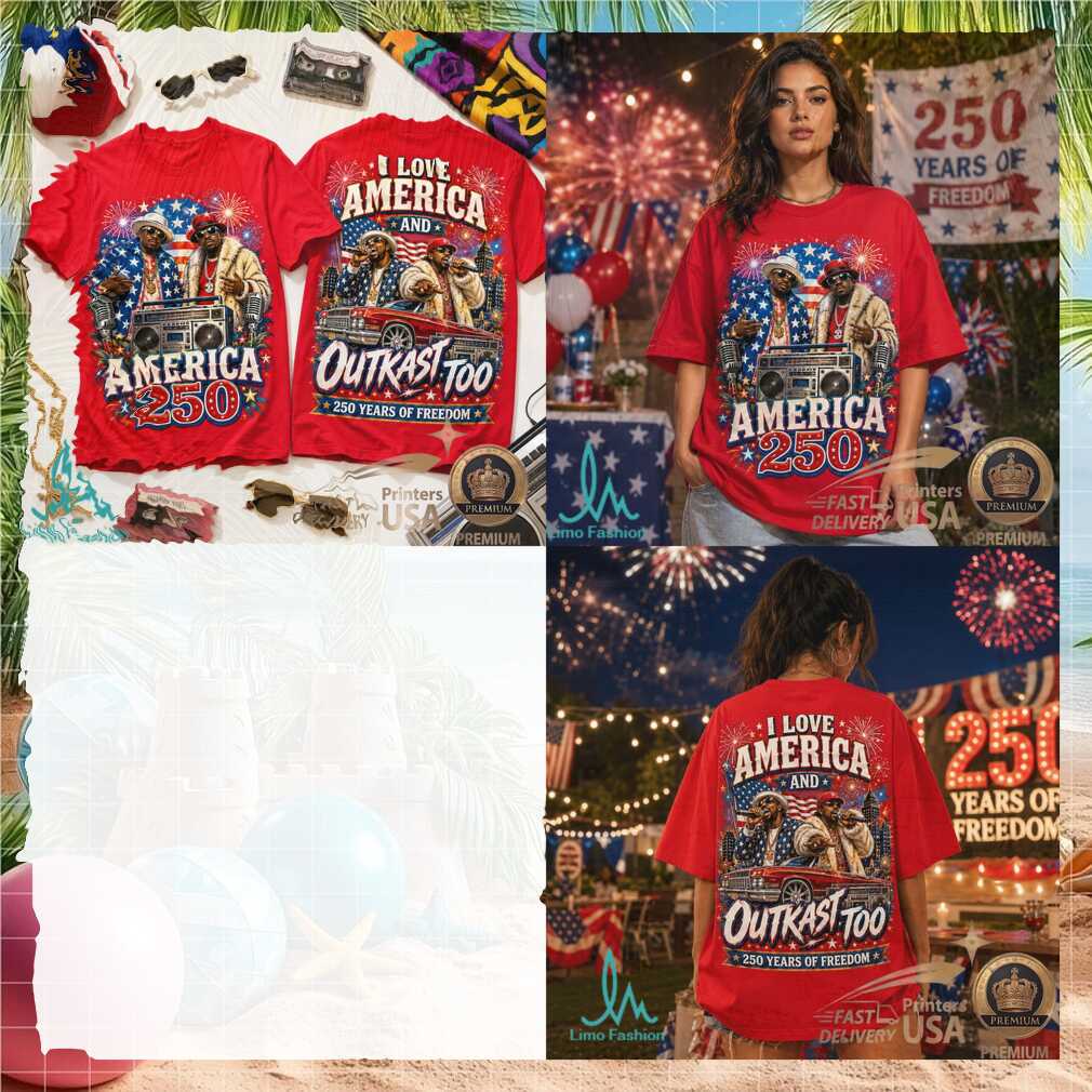 Outkast 250 Years Of Freedom I Love America Retro Hip Hop Shirt - Limotees LLC
