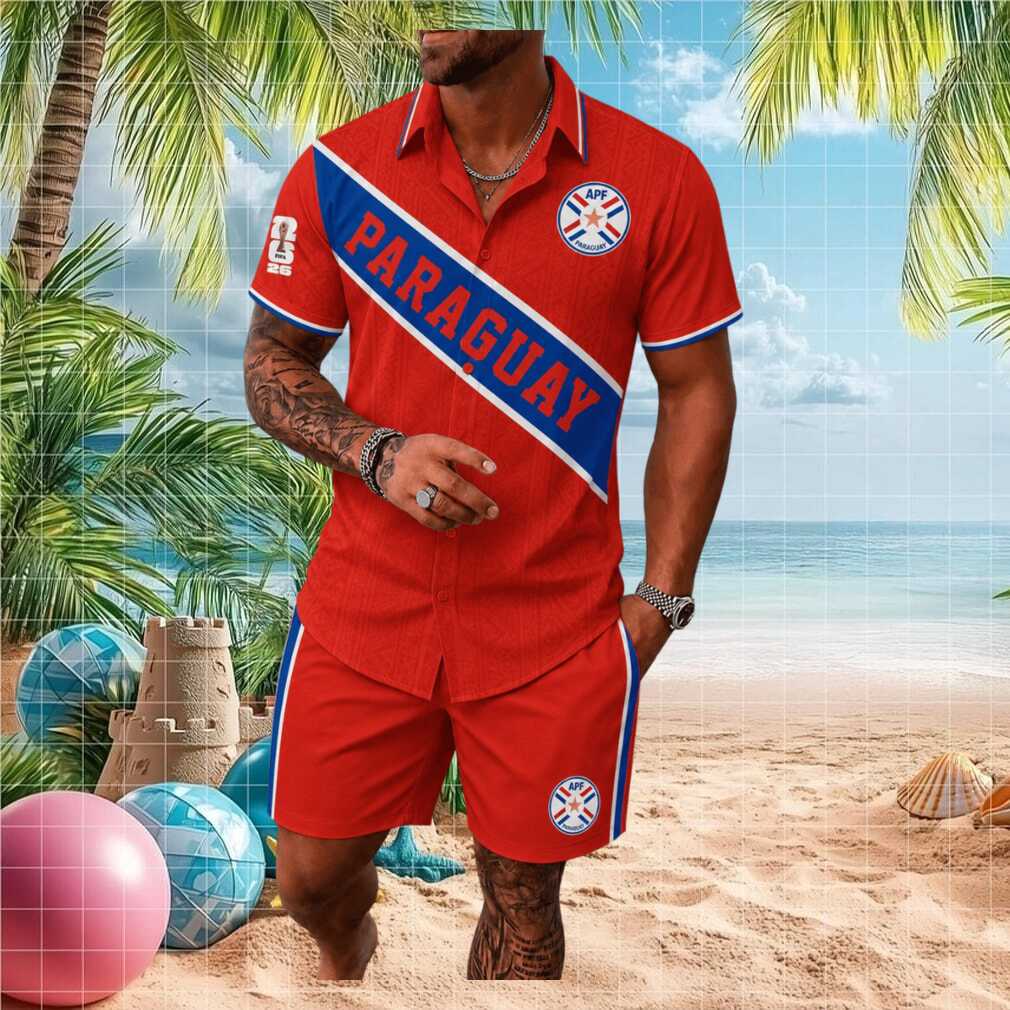 Paraguay Soccer World Cup 2026 Casual Shirt Set