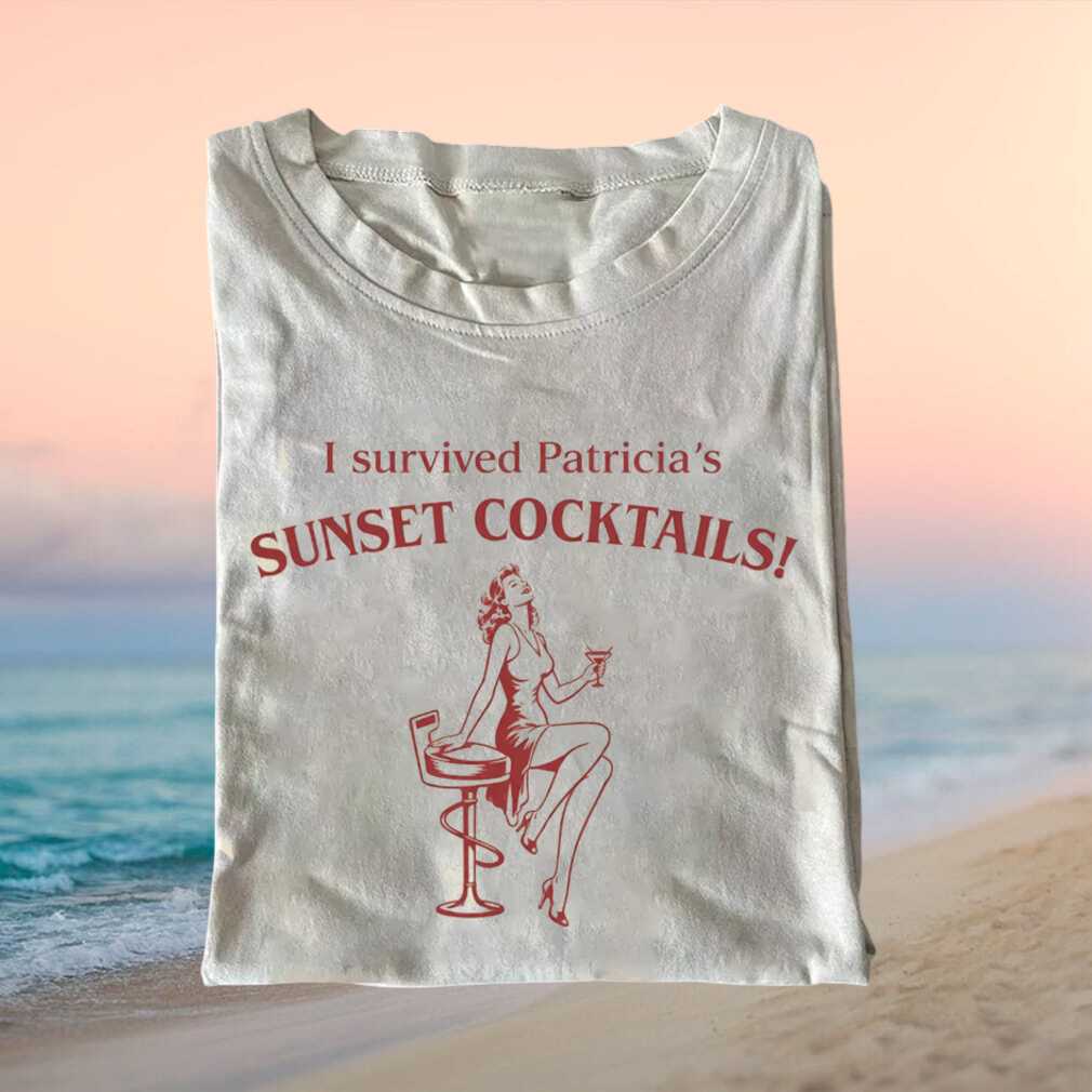 Patricia's Sunset Cocktails Party Retro Pinup Girl Martini Bar Event Lounge Travel Shirt - Limotees LLC