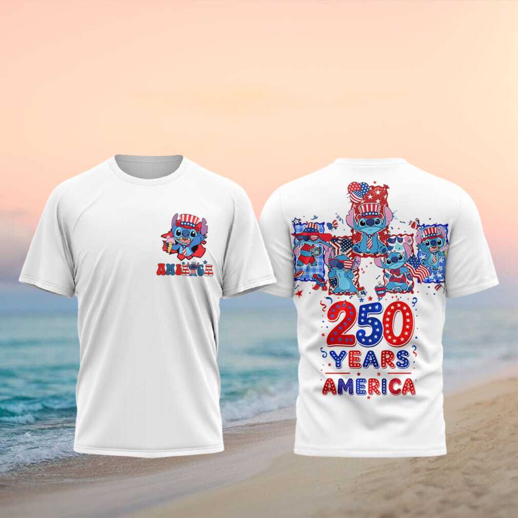 Patriotic Stitch America 250 Years of Freedom Graphic Shirt - Limotees LLC