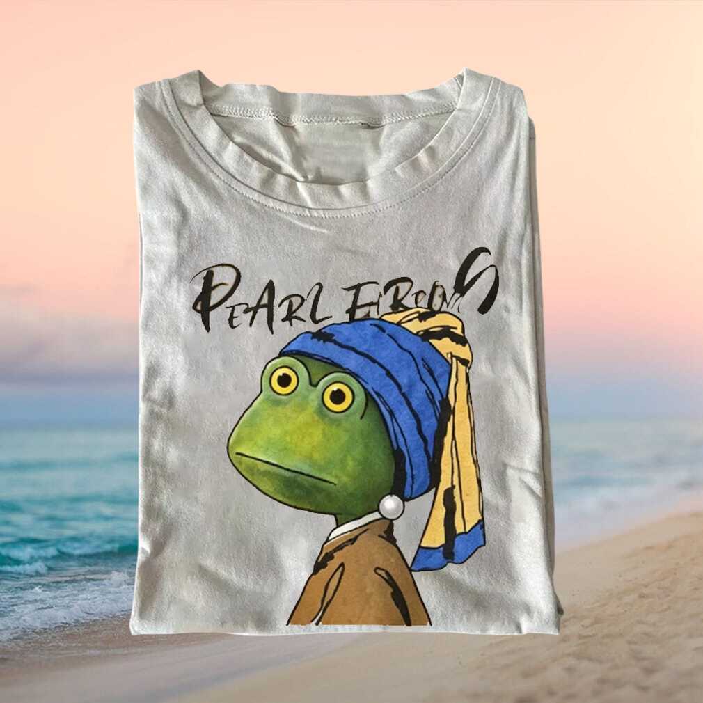 Pearl Frog Girl With A Pearl Earring Fine Art Parody Vintage Shirt - Limotees LLC