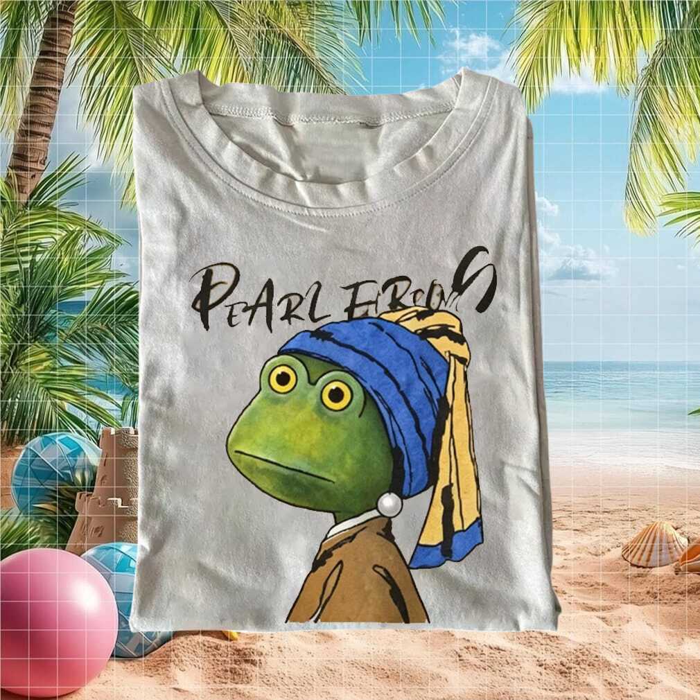 Pearl Frog Girl With A Pearl Earring Fine Art Parody Vintage Shirt - Limotees LLC