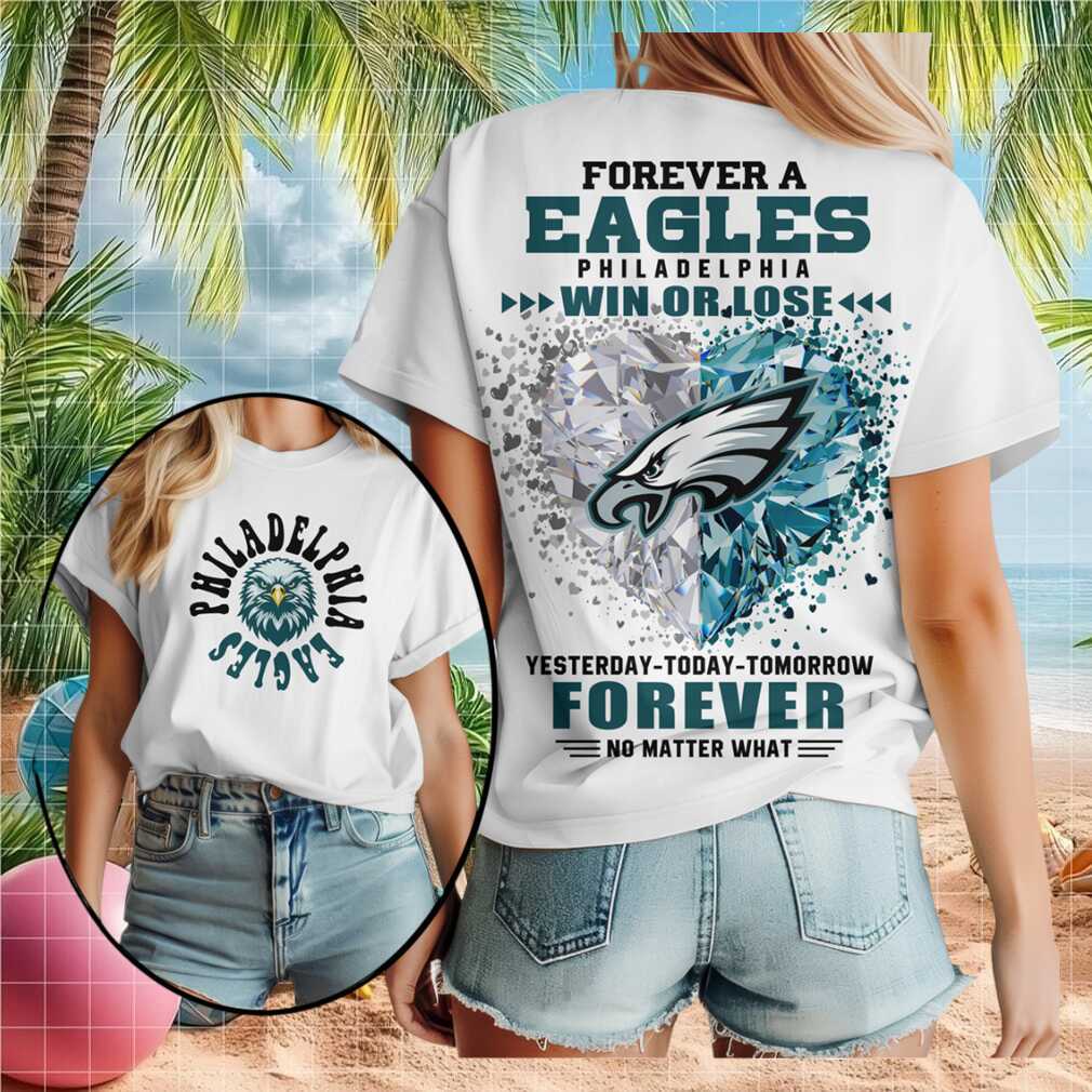 Philadelphia Eagles Diamond Heart Win Or Lose Football T Shirt