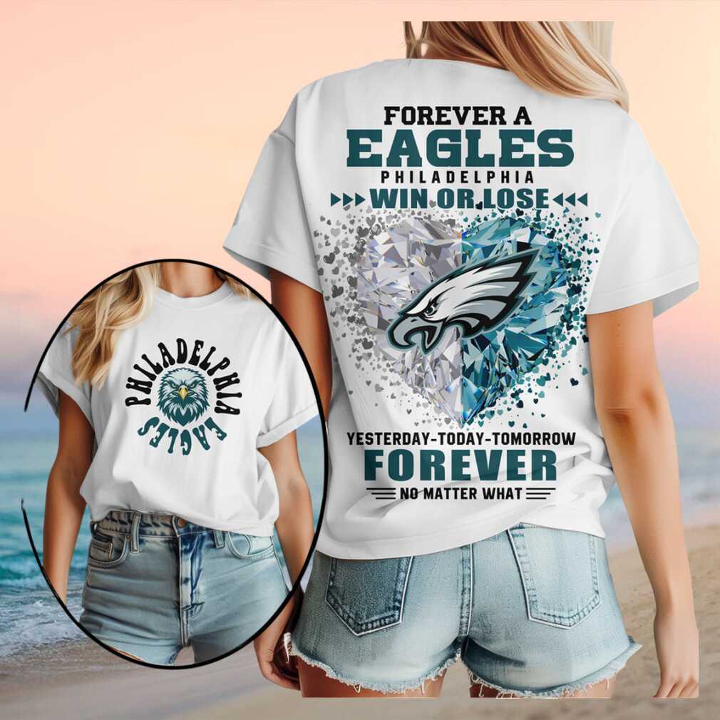 Philadelphia Eagles Diamond Heart Win Or Lose Football T Shirt
