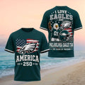 Philadelphia Eagles Football America 250 Years Of Freedom Patriotic NFL Team Fan Shirt - Limotees LLC