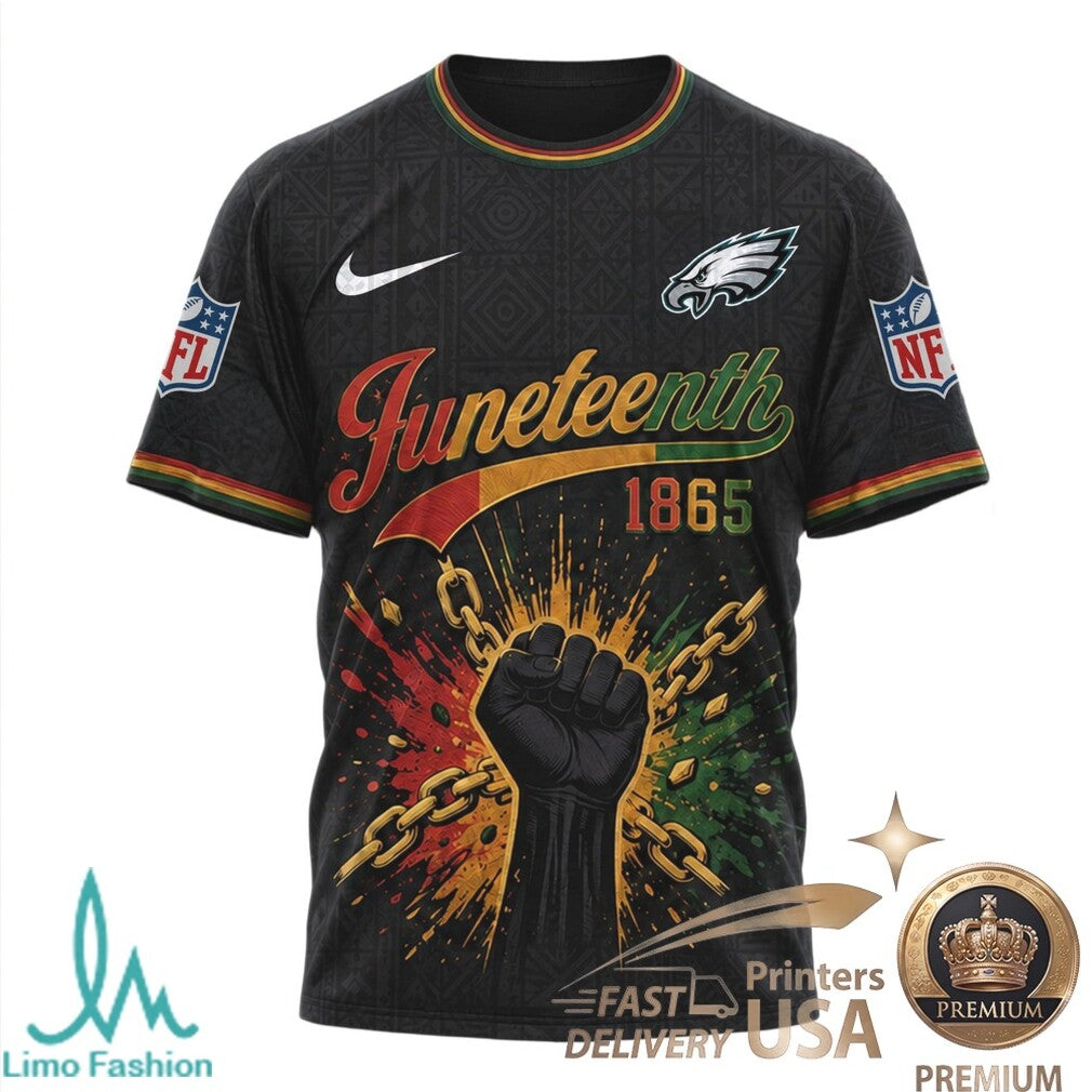 Philadelphia Eagles Juneteenth 1865 Freedom Day Black History T Shirt - Limotees LLC