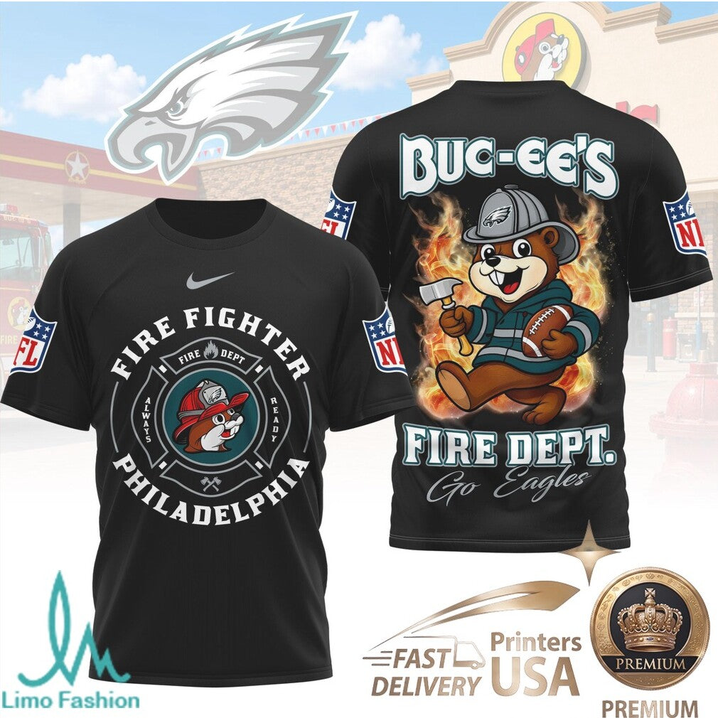 Philadelphia Eagles Mascot Firefighter Graphic T Shirt - Limotees LLC