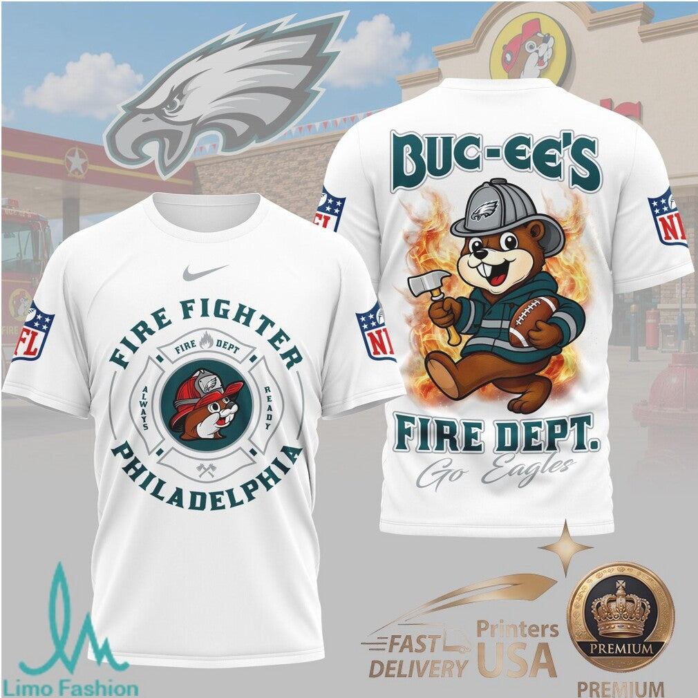 Philadelphia Eagles Mascot Firefighter Graphic T Shirt - Limotees LLC