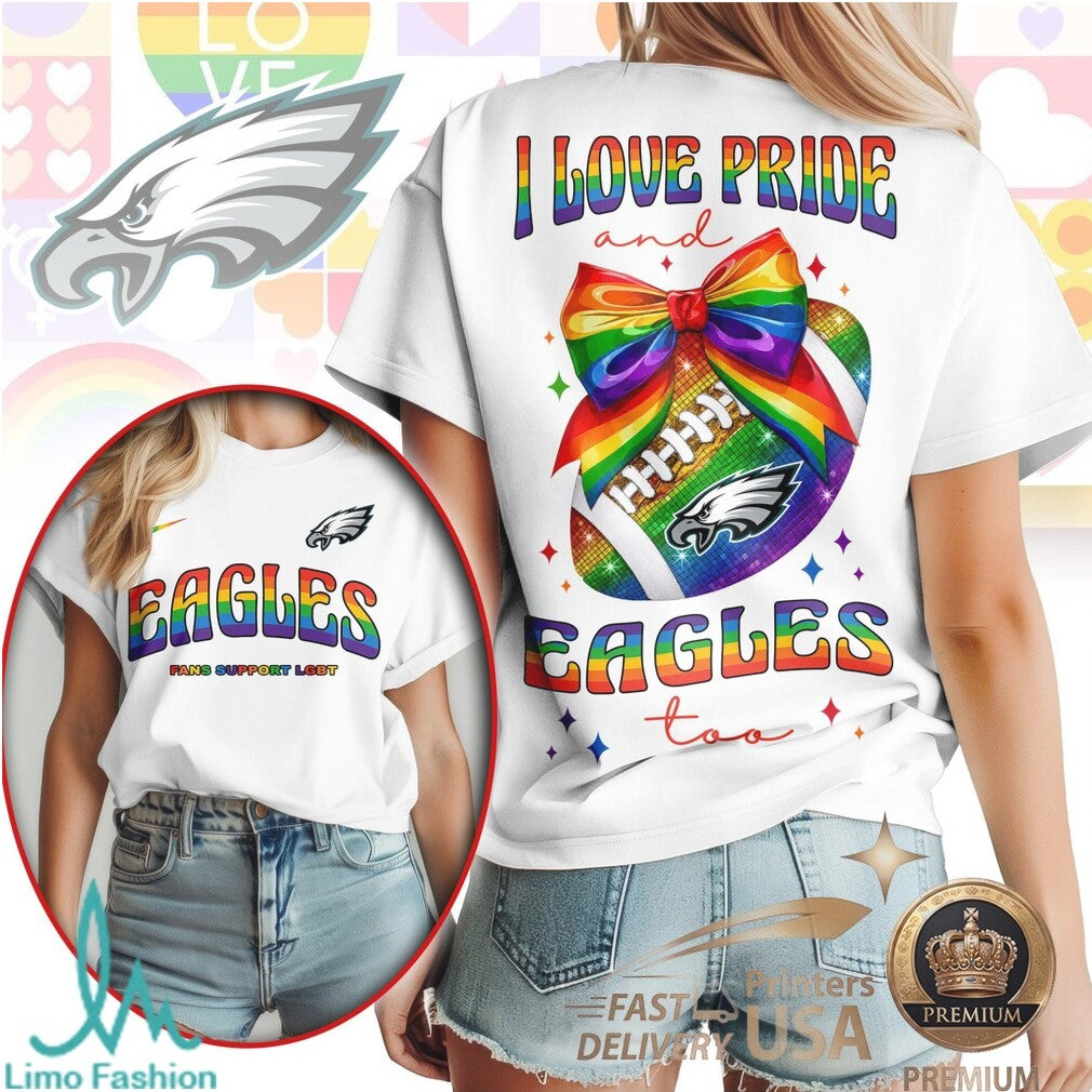 Philadelphia Eagles Pride Football Rainbow Love T Shirt - Limotees LLC