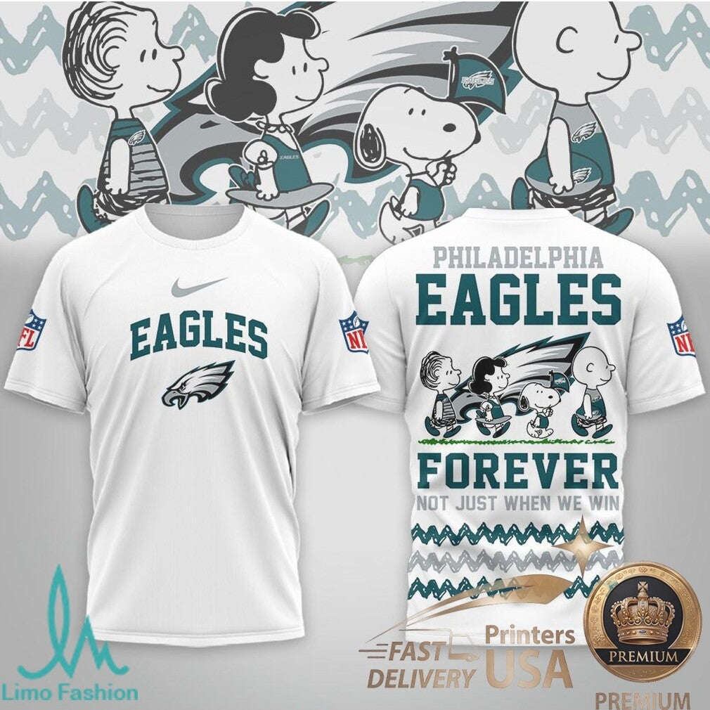 Philadelphia Eagles Snoopy Peanuts Forever Fans T Shirt - Limotees LLC