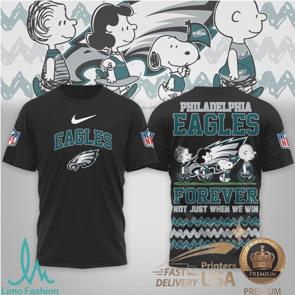 Philadelphia Eagles Snoopy Peanuts Forever Fans T Shirt - Limotees LLC