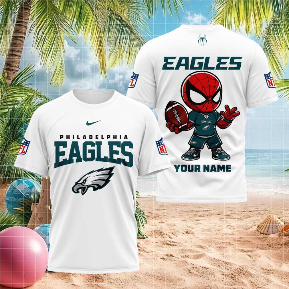 Philadelphia Eagles Spider Superhero Custom Name Football T Shirt