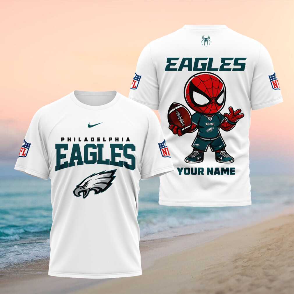 Philadelphia Eagles Spider Superhero Custom Name Football T Shirt