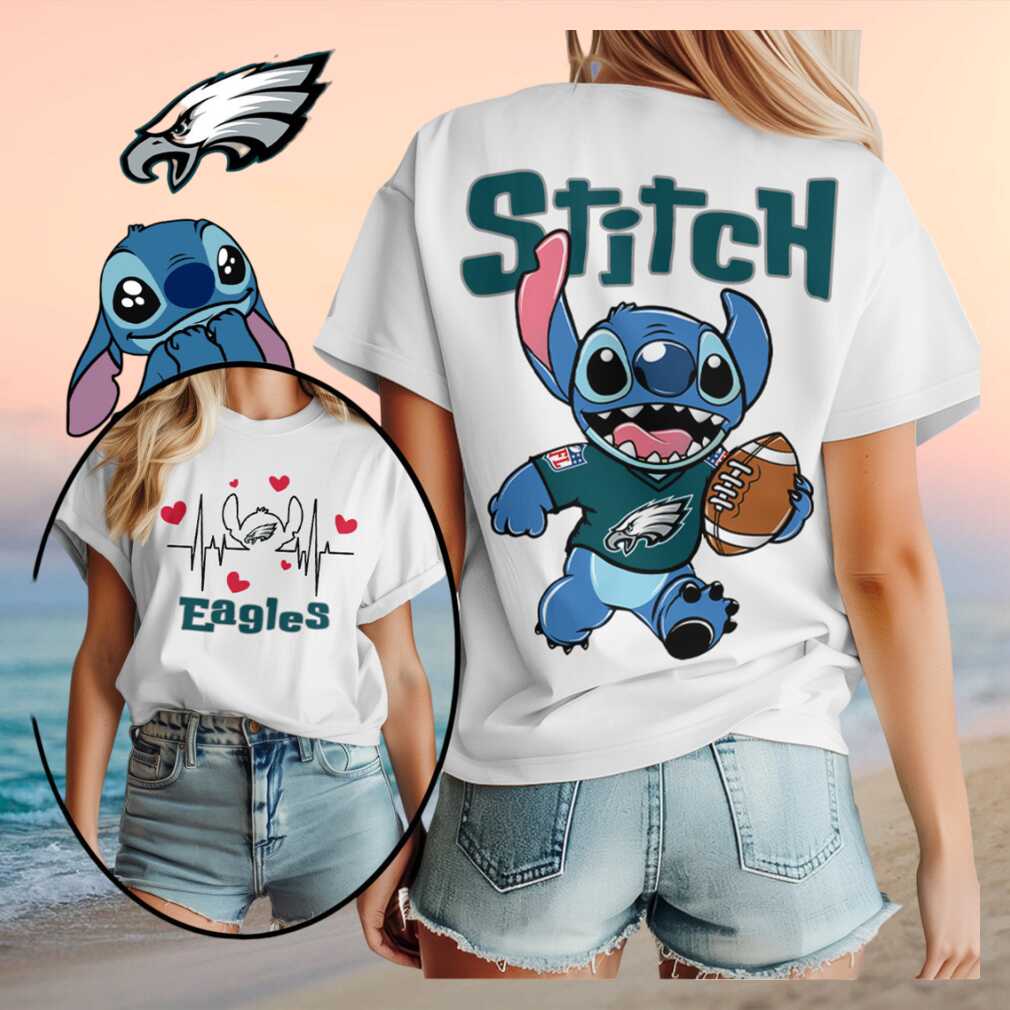 Philadelphia Football Stitch Heartbeat Cute Sports Shirt