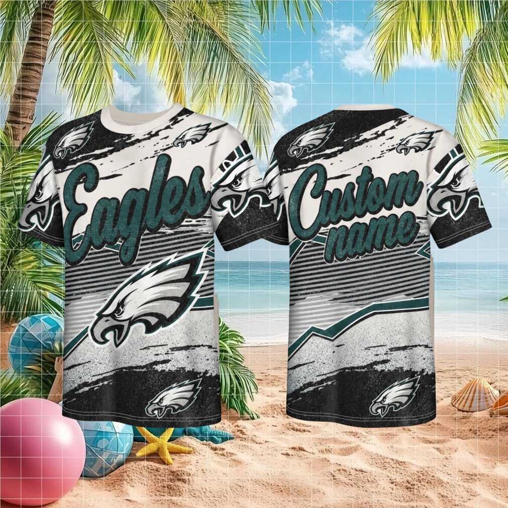 Philadelphia Football Team Personalized Fan Gear Custom Name Distressed Pattern Adult Men Women Shirt