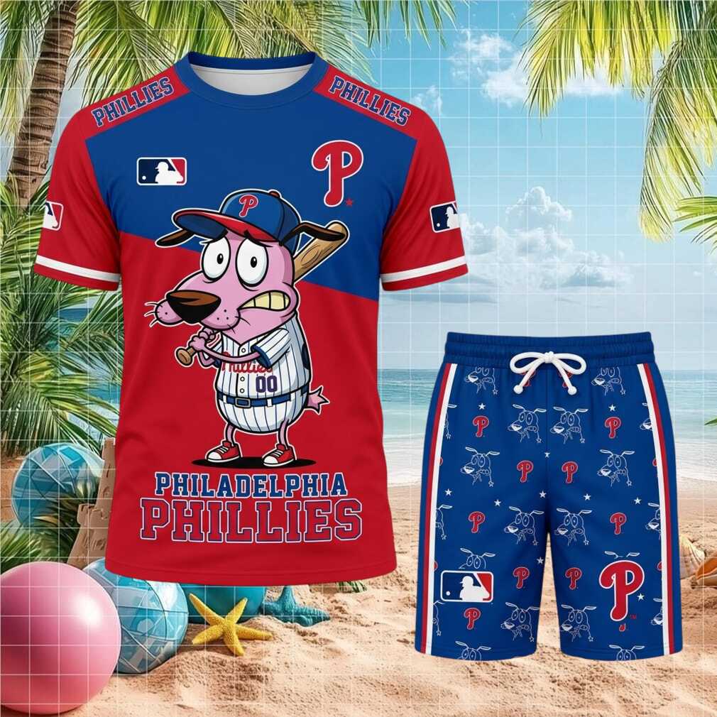 Philadelphia Phillies Courage The Cowardly Dog Baseball Shirt