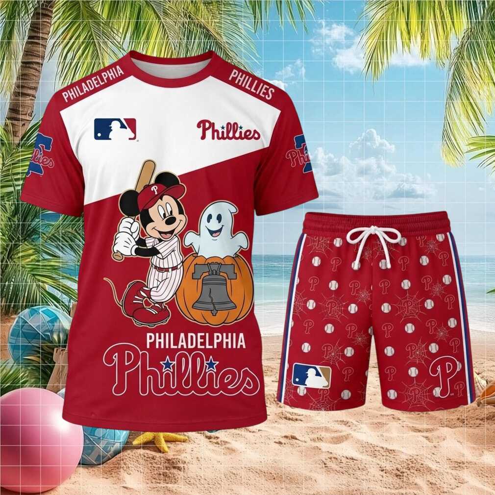 Philadelphia Phillies Mickey Mouse Halloween Pumpkin Baseball Shirt