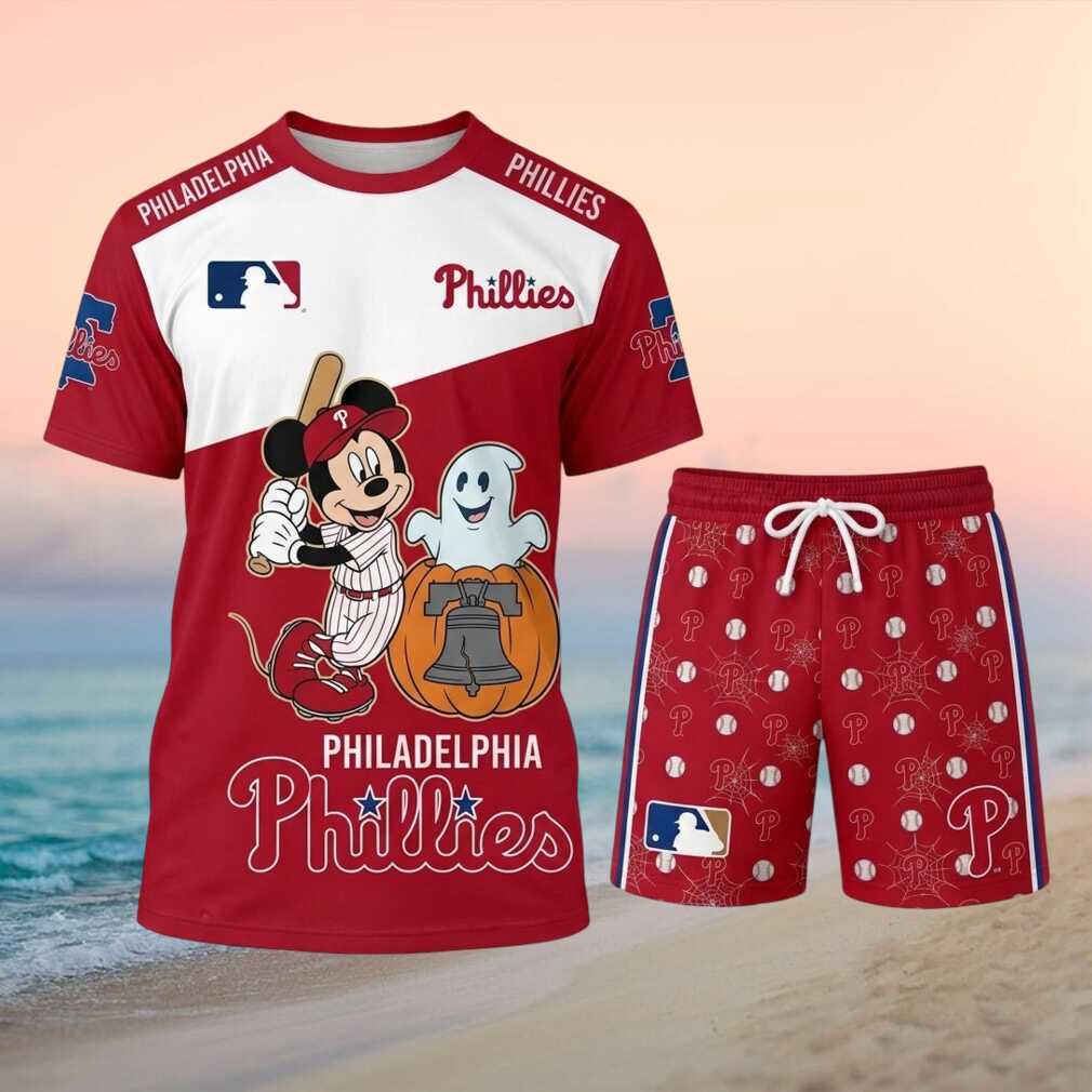 Philadelphia Phillies Mickey Mouse Halloween Pumpkin Baseball Shirt