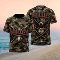 Philadelphia Phillies Patriotic Bald Eagle Camo American Flag T Shirt