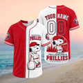 Philadelphia Phillies Snoopy Mascot City Skyline Baseball Jersey - Limotees LLC