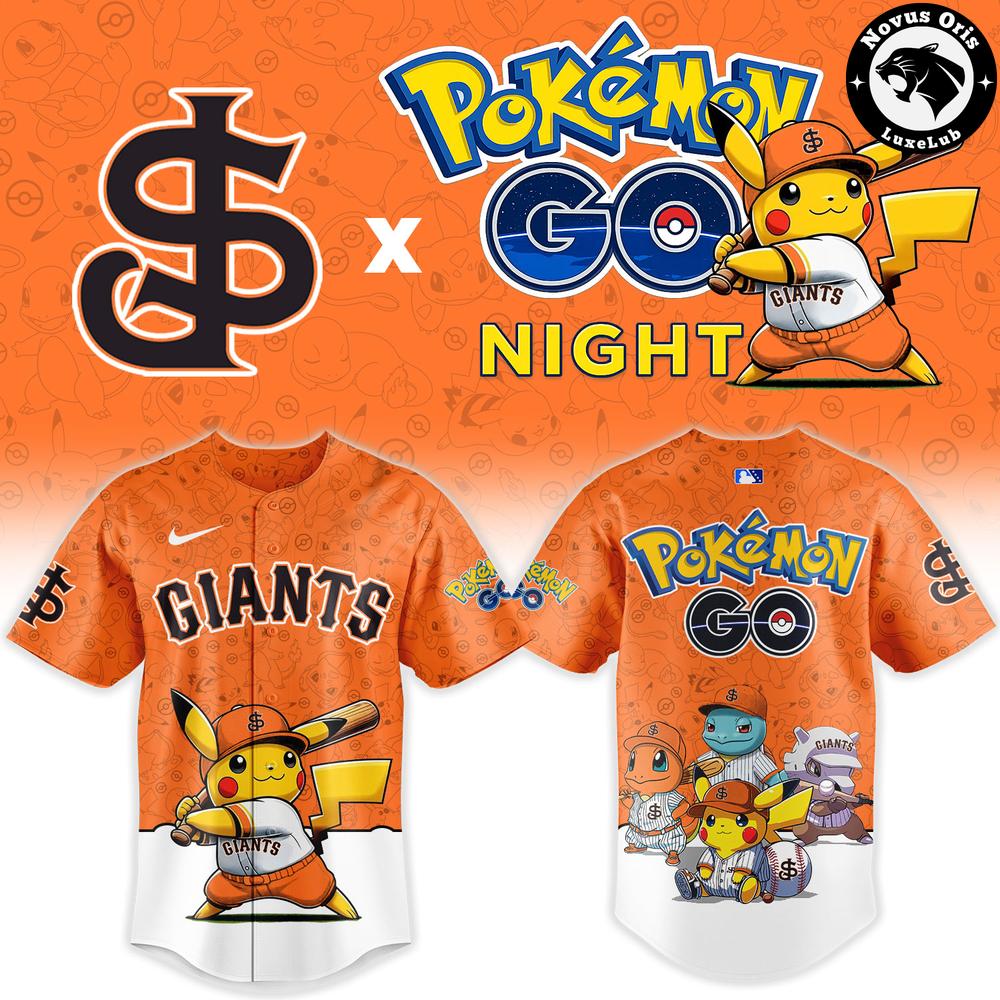 Pikachu Pokemon Go Night San Francisco Giants Baseball Jersey