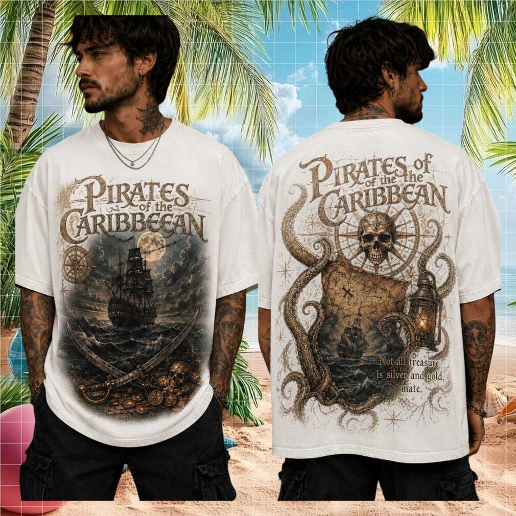 Pirates of the Caribbean Skull Ship Nautical Vintage Style Shirt