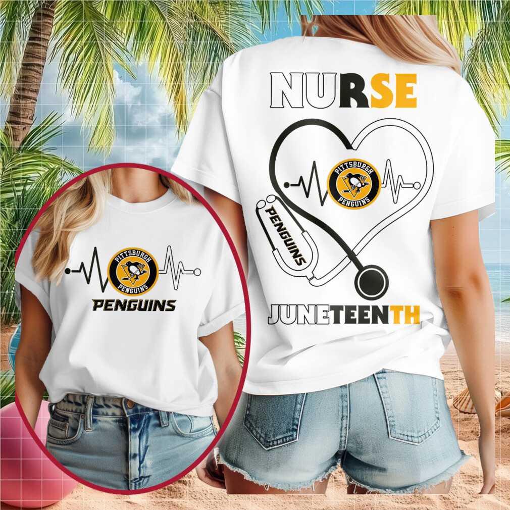 Pittsburgh Penguins Hockey Nurse Juneteenth 2026 Heart Stethoscope Shirt