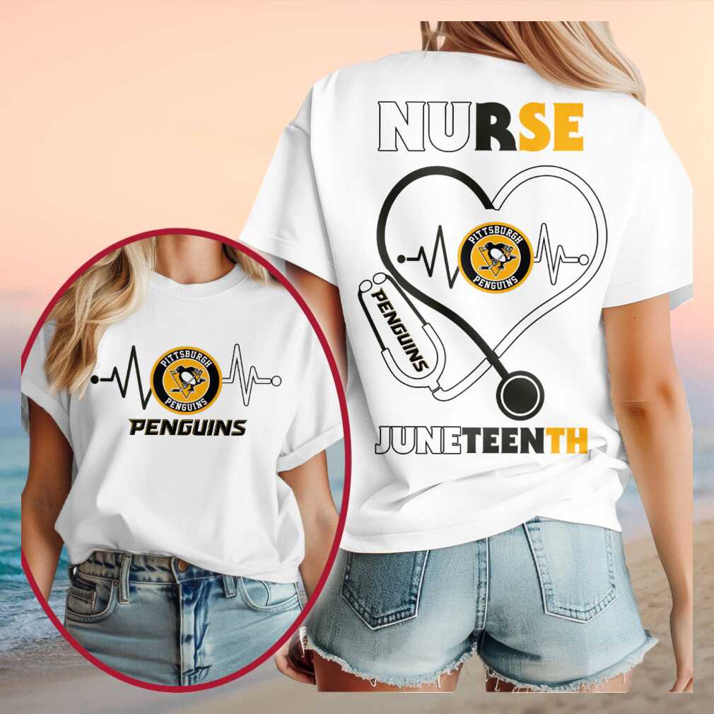Pittsburgh Penguins Hockey Nurse Juneteenth 2026 Heart Stethoscope Shirt