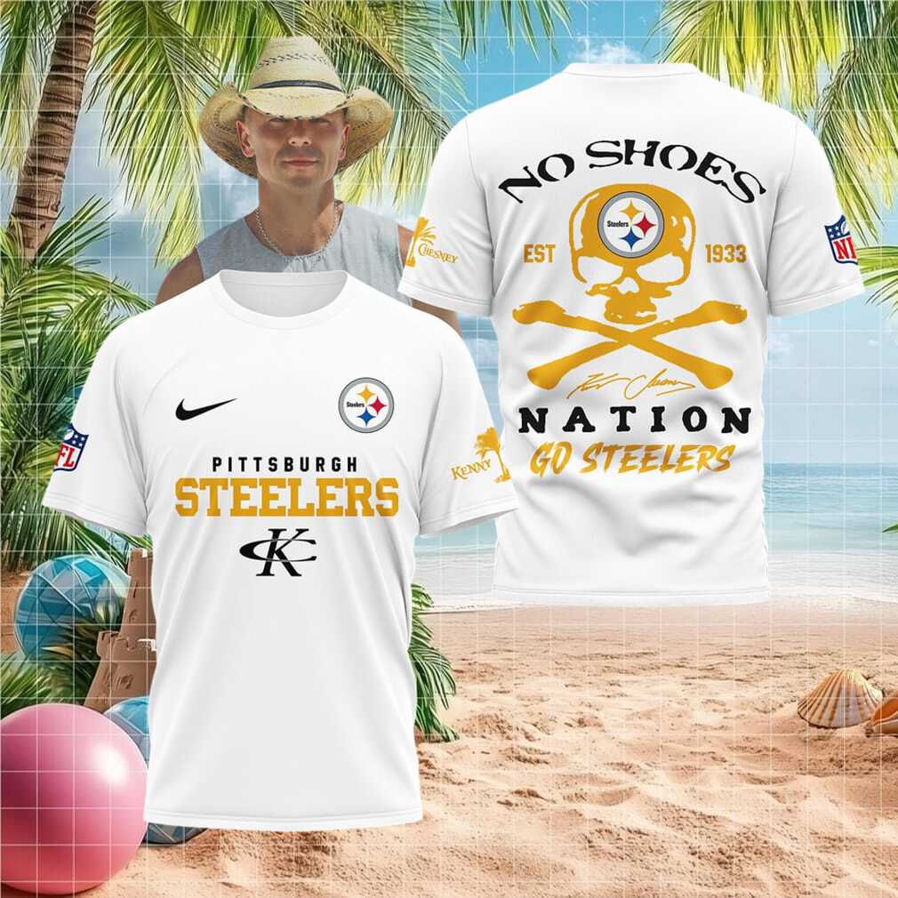 Pittsburgh SShirtlers Kenny Chesney No Shoes Nation Skull Shirt - Limotees LLC
