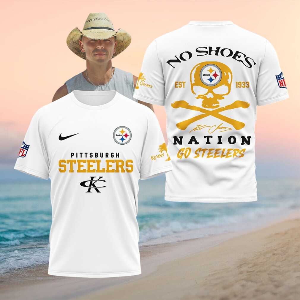 Pittsburgh SShirtlers Kenny Chesney No Shoes Nation Skull Shirt - Limotees LLC