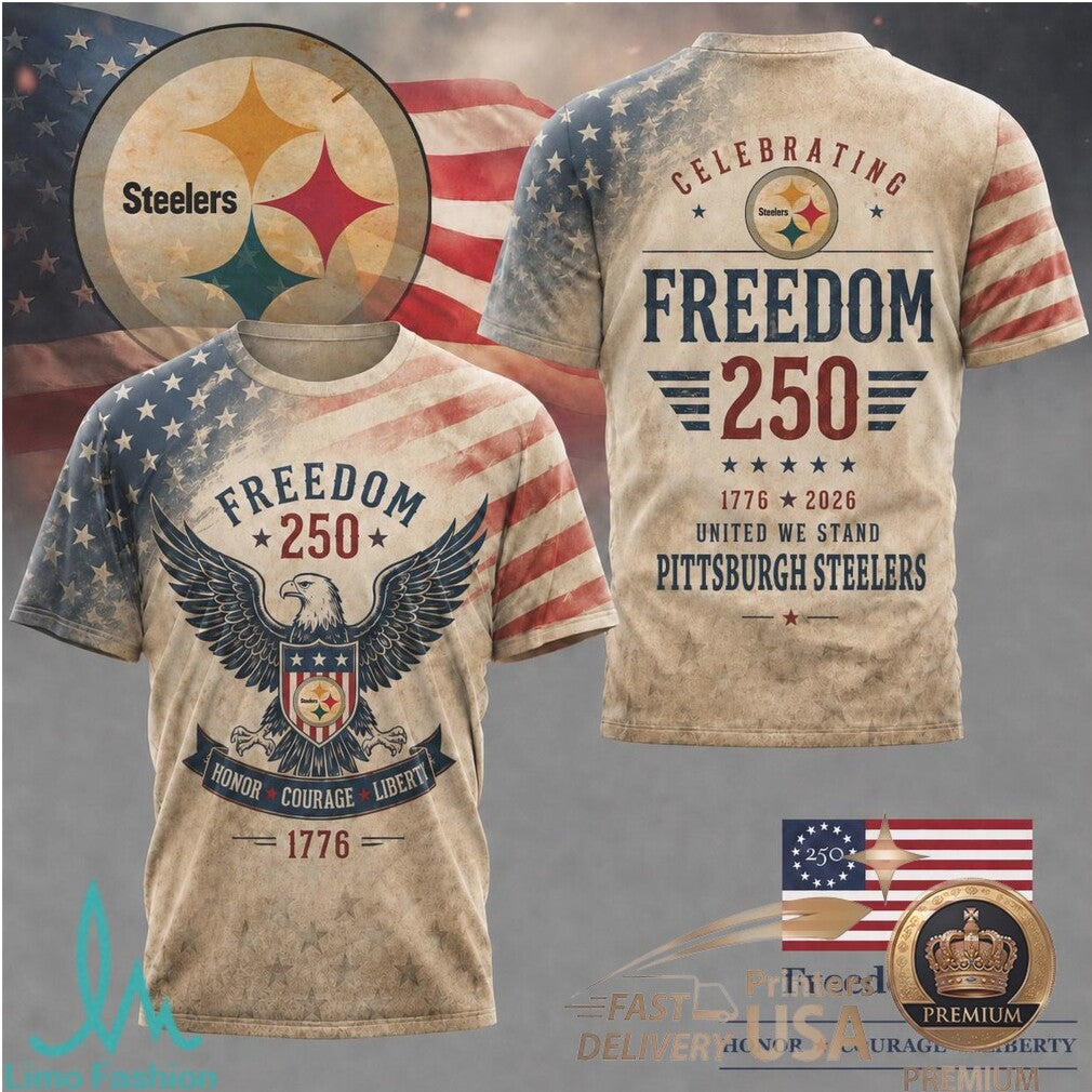 Pittsburgh Steelers Eagle Freedom 250th Anniversary T Shirt - Limotees LLC