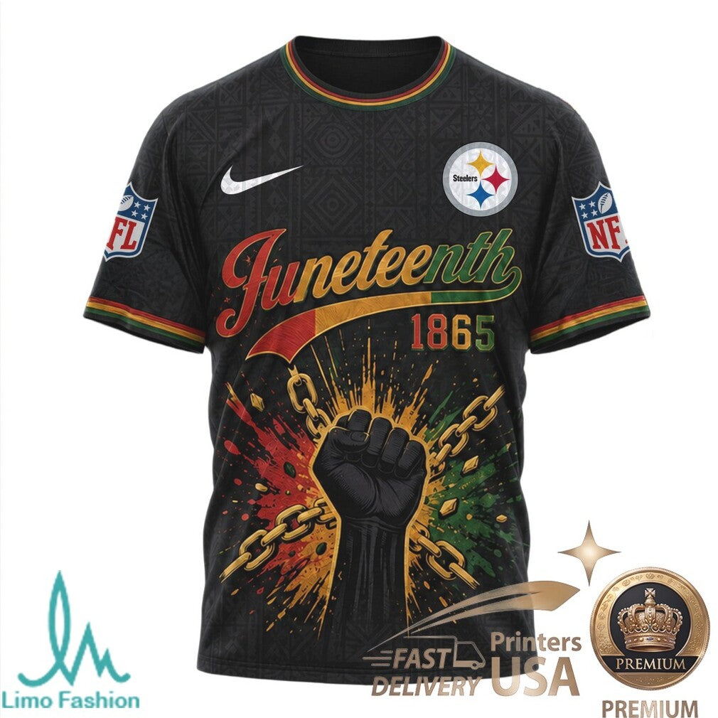 Pittsburgh Steelers Juneteenth 1865 Freedom Day Black History T Shirt - Limotees LLC