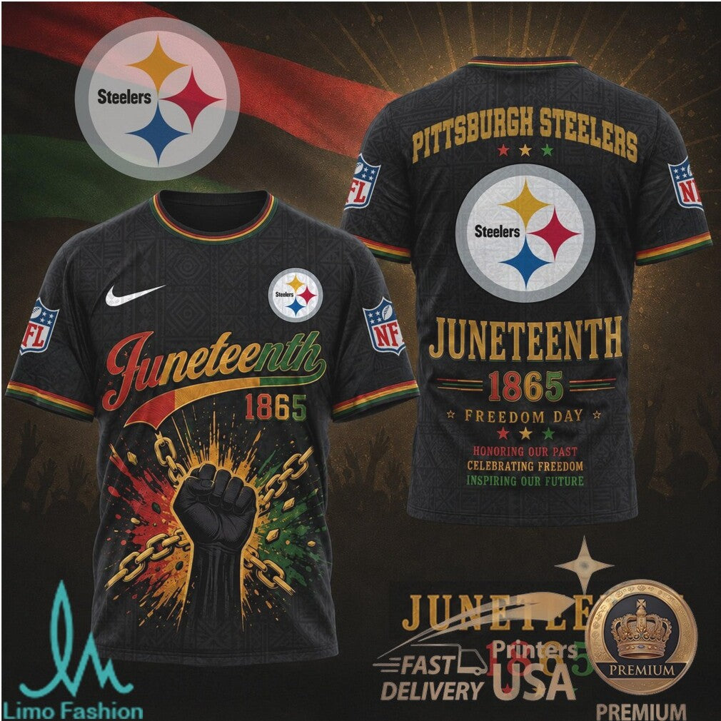 Pittsburgh Steelers Juneteenth 1865 Freedom Day Black History T Shirt - Limotees LLC