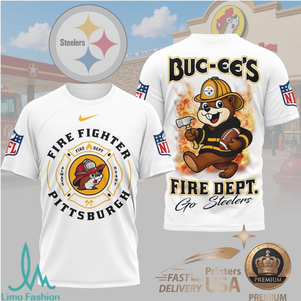Pittsburgh Steelers Mascot Firefighter Graphic T Shirt - Limotees LLC