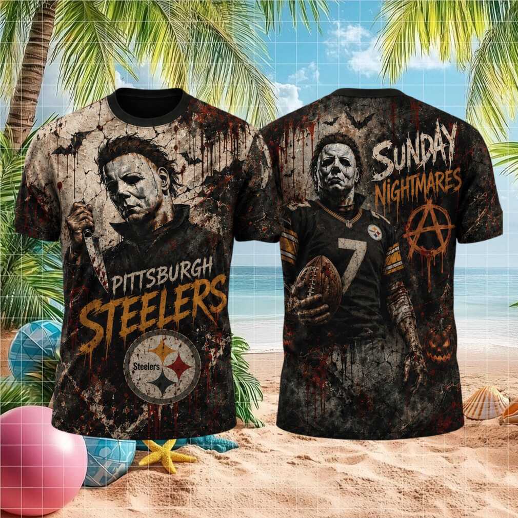 Pittsburgh Steelers Michael Myers Sunday Nightmares Bloody Shirt