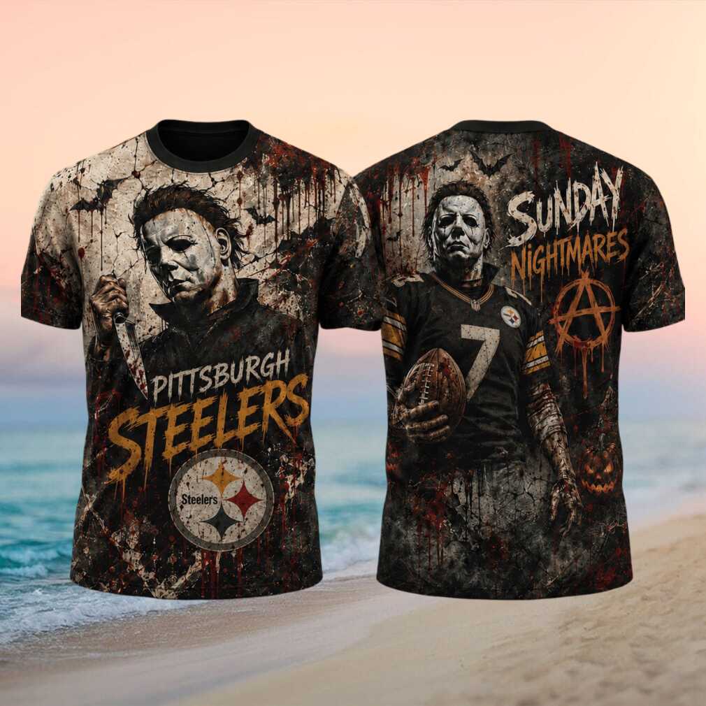 Pittsburgh Steelers Michael Myers Sunday Nightmares Bloody Shirt