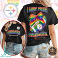 Pittsburgh Steelers Pride Football Rainbow Love T Shirt - Limotees LLC
