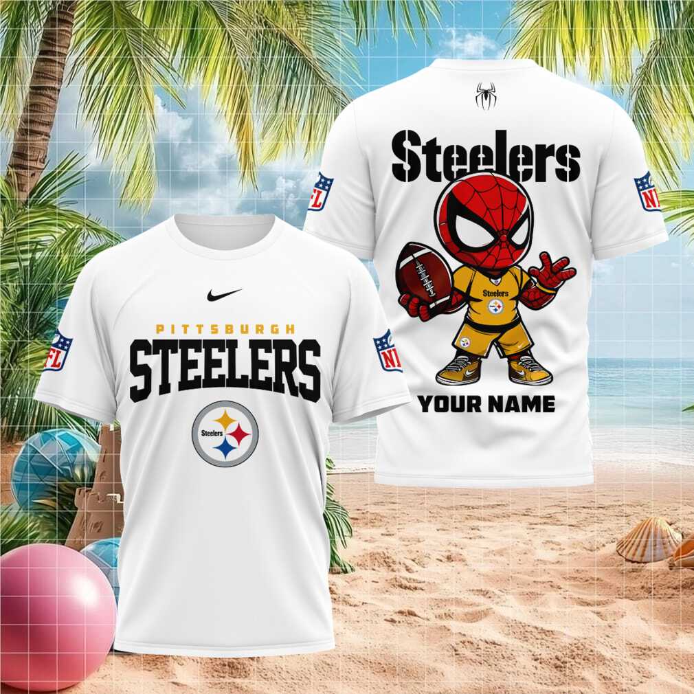 Pittsburgh Steelers Spider Superhero Custom Name Football T Shirt