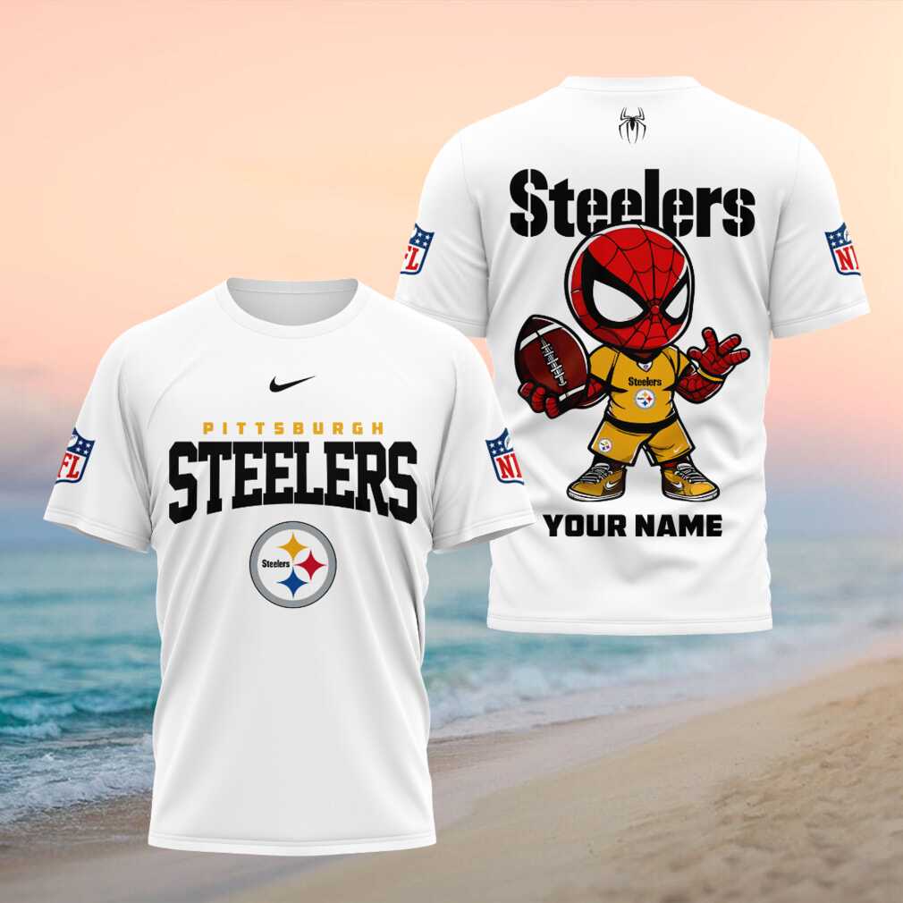 Pittsburgh Steelers Spider Superhero Custom Name Football T Shirt