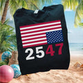 Political Distress 2547 Upside Down American Flag T Shirt