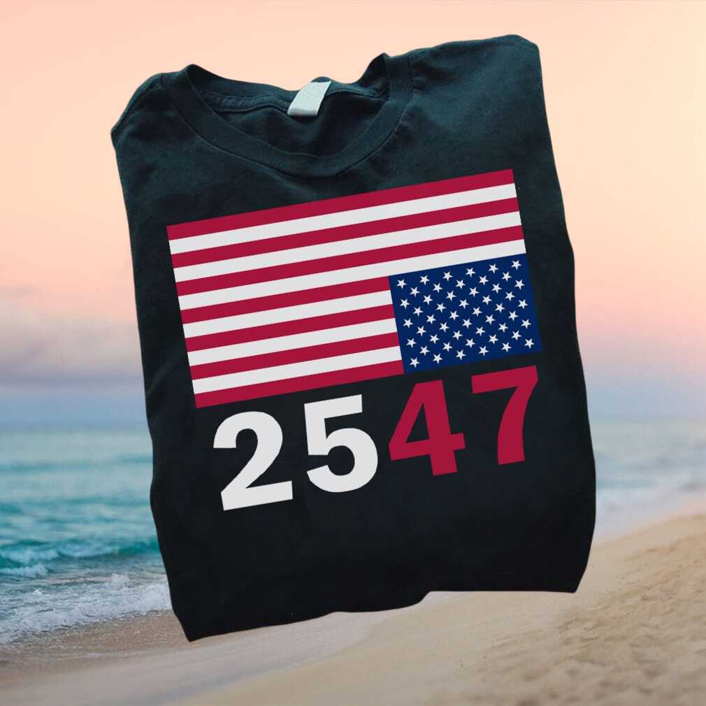 Political Distress 2547 Upside Down American Flag T Shirt