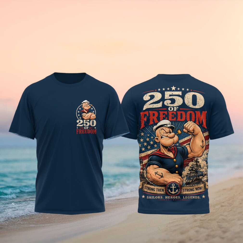 Popeye The Sailor Man 250 Years of Freedom American Patriotic Legend Men's Shirt - Limotees LLC