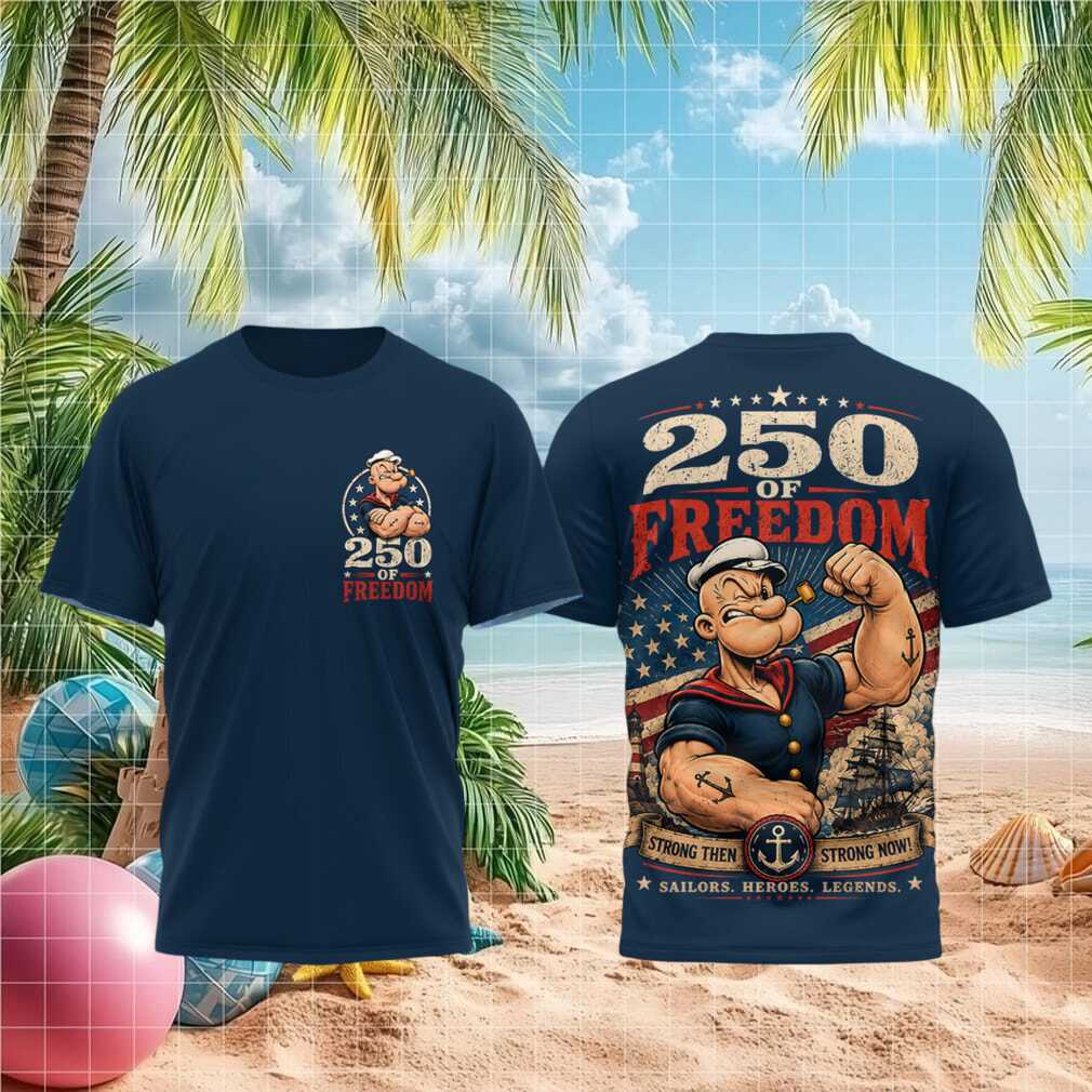 Popeye The Sailor Man 250 Years of Freedom American Patriotic Legend Men's Shirt - Limotees LLC