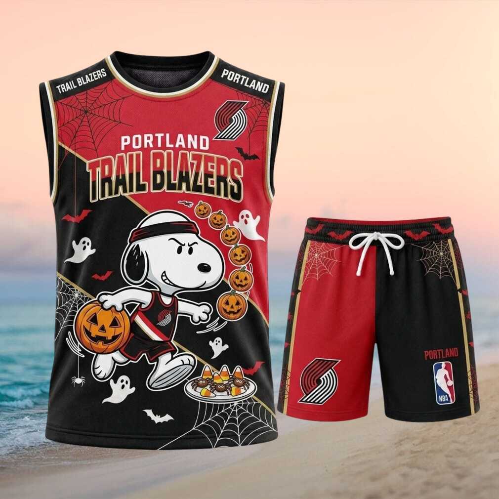 Portland Trail Blazers Snoopy Halloween Basketball Shirt