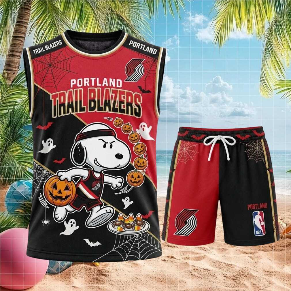 Portland Trail Blazers Snoopy Halloween Basketball Shirt
