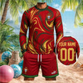 Portugal National Football Team Euro 2026 Swirl Pattern Fan Kit Men Shirt - Limotees LLC