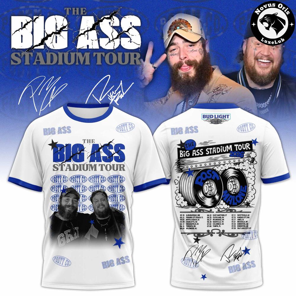 Post Malone Jelly Roll Big Ass Stadium Tour 2026 T-Shirt